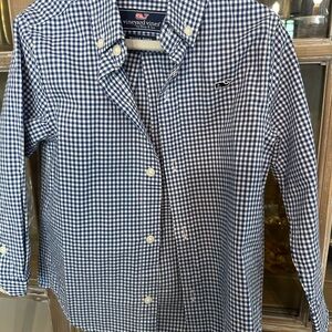 Vineyard Vines Toddler Boy Blue Gingham Shirt